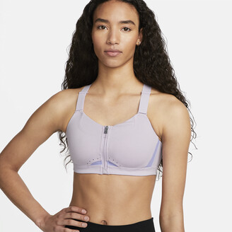 Nike Women's Alpha High-Support Padded Zip-Front Sports Bra in Purple -  ShopStyle