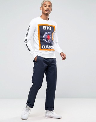 Hype Long Sleeve Tee With Floral Statement And Sleeve Print