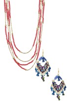 Thumbnail for your product : Zooey Cam & Treasure Necklace & Indigo Earrings Set