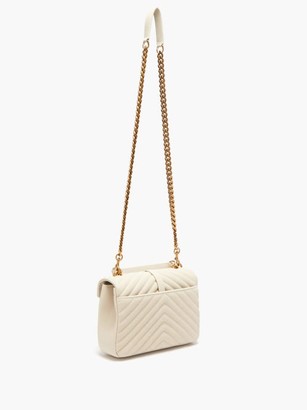 Saint Laurent College Monogram Quilted-leather Cross-body Bag - White