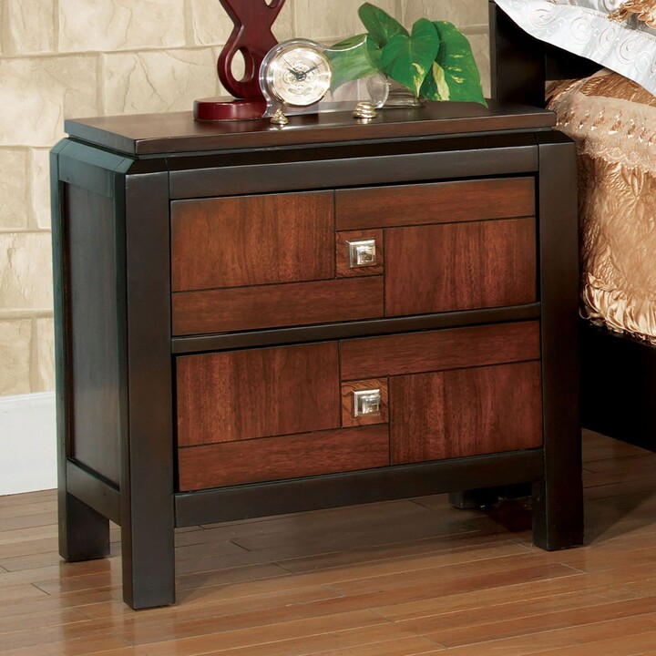 Classic Louis Philippe Style Brown Cherry Finish 1pc Nightstand of