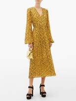 Thumbnail for your product : Saloni Camille B Leopard-camo Print Silk-blend Dress - Leopard