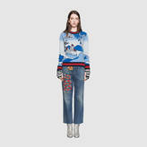 Thumbnail for your product : Gucci Embroidered denim pant