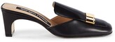 Thumbnail for your product : Sergio Rossi Seventy Leather Block Heel Mules