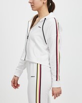 Thumbnail for your product : DKNY Women's White Hoodies - Cropped Zip Hoodie - Size L at The Iconic