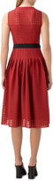 Thumbnail for your product : Akris Punto Grid Lace Belted Fit & Flare Dress