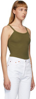 Thumbnail for your product : RE/DONE Green Hanes Edition Ribbed Tank Top