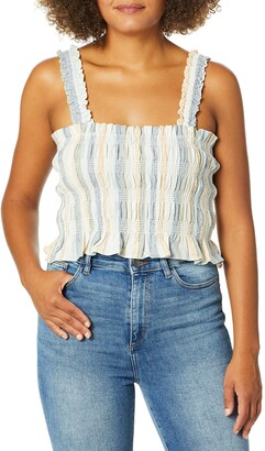 ASTR the Label Women's Twiggy Sleeveless Smocked Ruched Cami Tank Top