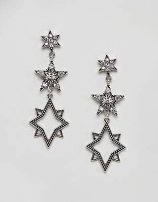 Orelia Statement Multi Star Drop Earrings