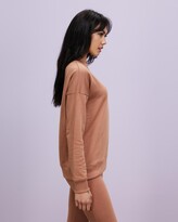 Thumbnail for your product : Missguided Women's Brown Sweats - Lifestyle Patch Crew - Size 16 at The Iconic
