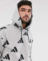 Thumbnail for your product : adidas Training graphic print hoodie in grey