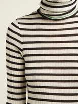 Thumbnail for your product : Biba La Fetiche Striped Roll Neck Wool Sweater - Womens - Black