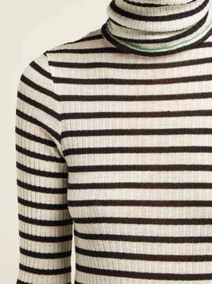 Biba La Fetiche Striped Roll Neck Wool Sweater - Womens - Black