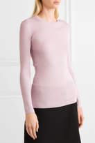 Thumbnail for your product : Prada Metallic Ribbed Wool-blend Sweater - Pastel pink