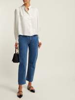 Thumbnail for your product : ALEXACHUNG Face Jacquard Silk Blend Satin Blouse - Womens - White