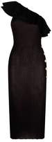 Thumbnail for your product : Balmain One Shoulder Ruffle Dress