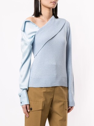 Hellessy Off Shoulder Detachable Sleeve Sweater