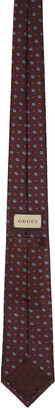 Gucci Red & Blue Silk Interlocking G Stars Tie