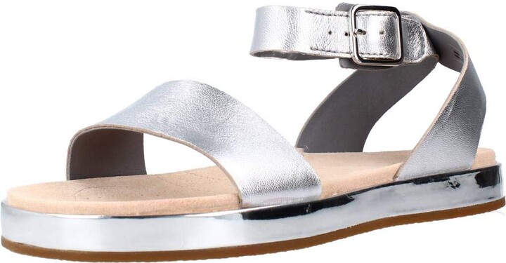 clarks silver sandals