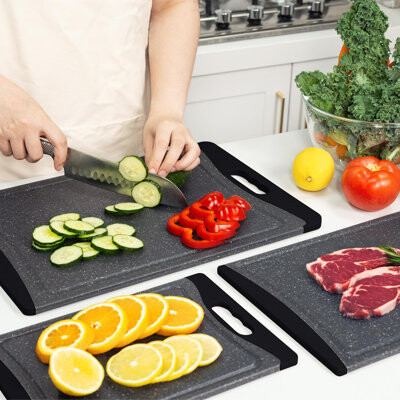 DONGWANDINGCHEN Cutting BoardsCutting Board Set Dishwasher Chopping Board With Juice Grooves Easy-Grip HandlesSet Of 3