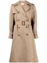 Thumbnail for your product : Alexander McQueen Hybrid Graffiti belted trench coat