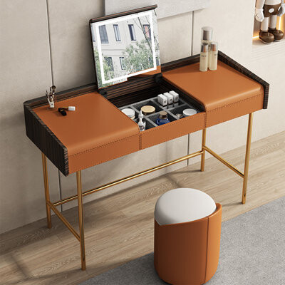 parkerlees Simple solid wood clamshell mirror dresser