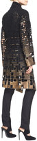 Thumbnail for your product : Donna Karan Belted Embroidered Coat, Black/Gold
