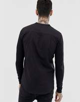 Thumbnail for your product : SikSilk shirt with grandad collar in black