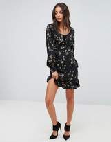 Thumbnail for your product : Fashion Union Tall Frill Hem Dress With Lace Up Detail