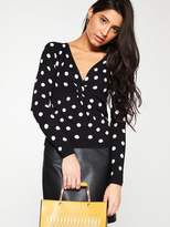 Thumbnail for your product : Very Polka Dot Twist Front Jumper - Black