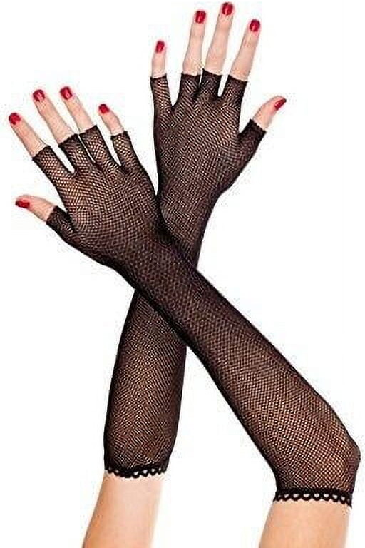 Music Legs Fingerless fishnet warmer 412-BLACK