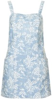 Thumbnail for your product : Topshop Moto Floral Print Denim Pinafore Dress
