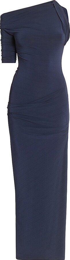 Women's La Robe Drapeado Asymmetric Maxi Dress - Dark Navy - Size XS