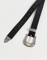 Thumbnail for your product : ASOS Design Leather Western Tip Waist And Hip Belt