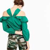 Thumbnail for your product : J.Crew Petite off-the-shoulder tie-neck top