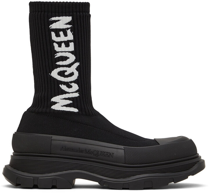 Alexander McQueen Black Knit Fabric Oversized Sneakers Size 36 Alexander  McQueen | TLC