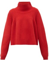 Thumbnail for your product : KHAITE Denney High-neck Ribbed-cashmere Sweater - Red