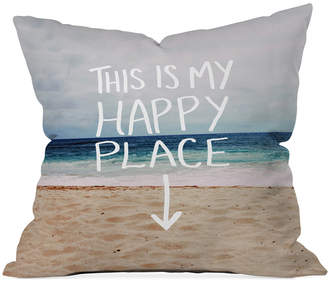 Deny Designs Leah Flores Happy Place Beach 16" Square Throw Pillow
