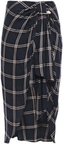 Thumbnail for your product : Mother of Pearl Emma Asymmetric Draped Checked Twill Skirt