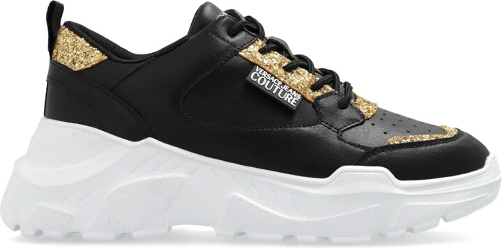 Versace Jeans Couture Logo-Patch Glitter-Detailing Sneakers