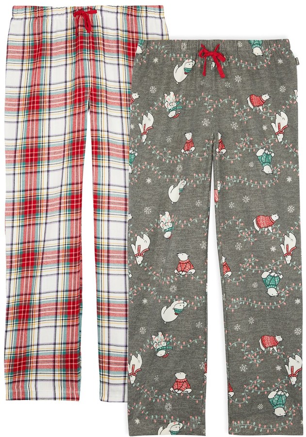 mens red and green plaid pajama pants