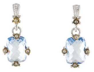 Judith Ripka Two-Tone Diamonds & Quartz Earrings