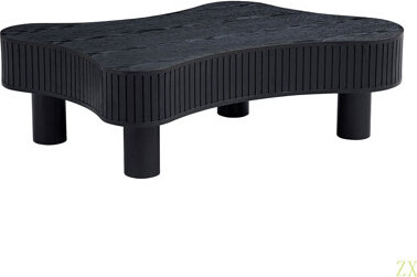 Latitude Run 42.52 Inch Modern Handcraft Drum Coffee Table Irregular Shaped Coffee Table For Living Room,Small Coffee Table With Sturdy Pedestal