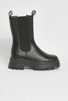Thumbnail for your product : boohoo Wide Width Lug Sole Calf High Chelsea Boots
