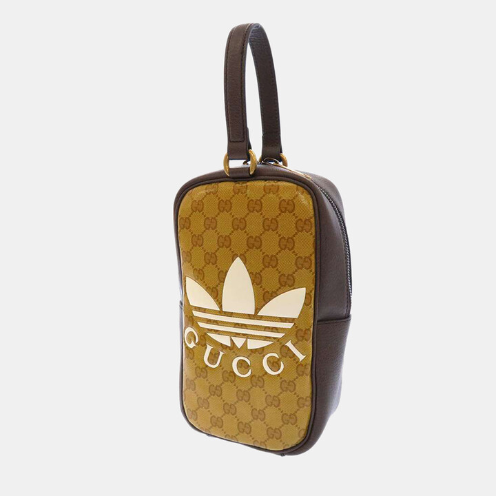 Gucci x Adidas Brown Leather Mini Top Handle Bag - ShopStyle