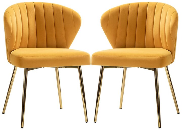 Home Design Set Of 2 Milia Velvet Accent/Dining Chairs ShopStyle