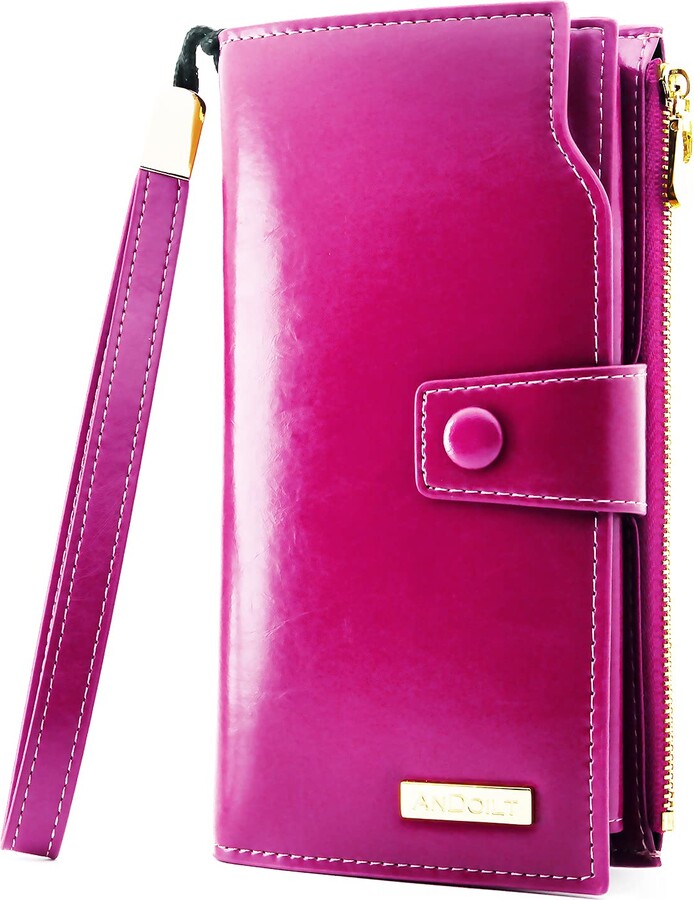 ANDOILT Women's RFID Blocking Large Capacity Luxury Wax Genuine Leather