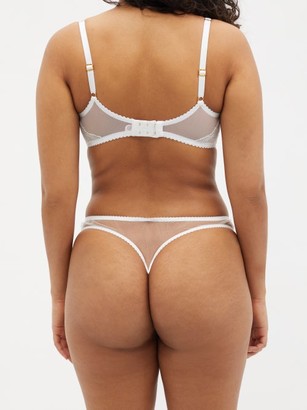 Agent Provocateur Rozlyn Lace-panel Sheer Thong - White