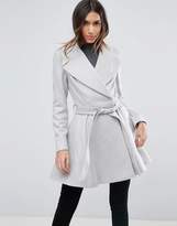 Thumbnail for your product : ASOS Skater Coat With Self Belt And Oversized Collar