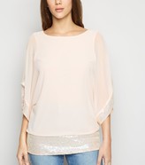 Thumbnail for your product : New Look Sequin Hem Chiffon Top